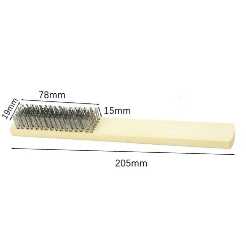 مجموعة فرش سلكية من الفولاذ المقاوم للصدأ - فرشاة خدش بمقبض خشبي مكونة من 3 قطع للخدمة الشاقة والخفيفة، وإزالة طلاء الصدأ، واللحام، وتنظيف الآلات in Kuwait