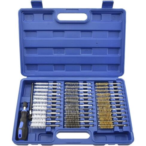 Wire Brush Attachment Kit 38 Pc Drill Brush Set with 1/4" Shank, Quick Release Handle & Extension, Stainless Steel Brass Nylon Brushes for Cleaning, Polishing, Surface Prep On Metal, Wood in Saudi Arabia