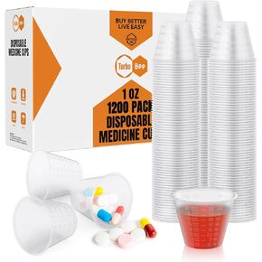 Turbo Bee Disposable Medicine Cups (1 oz) 1200 Pack,Small Plastic Measuring Cups for Medical Purposes, or Mixing and Measuring Resin, Epoxy, DIY Arts, Paint in Kuwait
