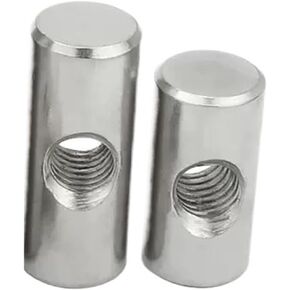 Barrel nut, M4 M5 M6 Barrel Nut Bolts 304 Stainless Steel Cylindrical Pin Dowel Thread Cross Hole Hammer Embedded For Wood Furniture(OD8 M5x20(4PCS)) in Kuwait