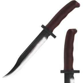 سكين مزيف من المطاط الإسفنجي - دعائم مزحة للهالوين واقعية تقتل الجزار، ملحقات ممارسة آمنة للفنون القتالية لزي لعب الأدوار في حفلات الرعب (رمادي) in Kuwait