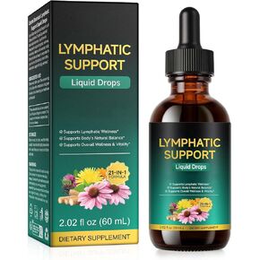 Lymphatic Drainage Drops, Support Supplement with Echinacea, Dandelion, Elderberry, Cleavers, Astragalus, Burdock & More, 2 FL OZ - Natural Lymphatic Cleanse & Immune Support in Kuwait