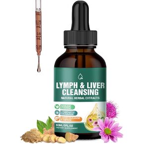 Liposomal Lymphatic Drainage Drops: 23 in 1 Lymphatic Drainage Supplements, Rich in Echinacea, Artichoke,Burdock Root,Elderberry for Lymphatic, Lungs, Liver Cleanse Detox & Repair, 2 fl oz in Kuwait