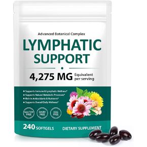 Lymphatic Drainage Supplements, Herbal Blend for Immune and Fluid Health for Men Women,with Dandelion, Burdock Root, Echinacea, Turmeric,240 Softgels for Lymph System Balance (Pack of 1) in Kuwait
