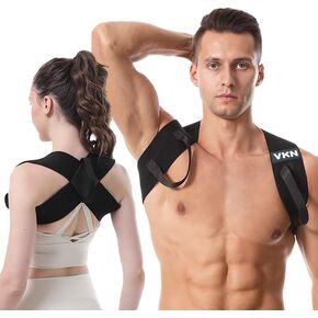 VKN Posture Corrector with Heavy Shoulder Straps - One-Piece Back Brace for Daily Workout & Gym - Breathable Elastic Spine Alignment Trainer for Men and Women - Snug Fit Body Shape Corrector for Home & Office in Saudi Arabia