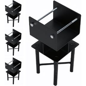 Generic 4pcs Wet Concrete Post U-Shaped 6x6 Powder-Coated Steel Post Bracket Inner Size 5.5inx5.5in for Wood Pergola Porch Railing Mailbox Support in Kuwait