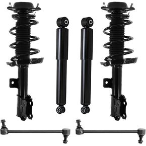 Detroit Axle - 6pc Struts Shocks Kit for Hyundai 2013-2017 Veloster, 2 Front Struts with Coil Springs 2 Front Sway Bars 2 Rear Shock Absorbers 2014 2015 2016 Suspension Replacement in Saudi Arabia