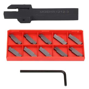 MGEHR1212 3 Lathe Cut Off Grooving Parting Tool Holder, High Hardness Long Life, Fast Cutting Speed, with 10pcs MGMN300 Inserts, for Efficient Metal Cutting in Kuwait