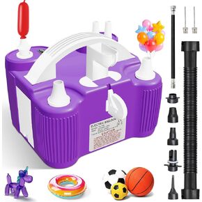 مضخة بالون كهربائية 4 في 1 - مضخة هواء ثلاثية المنافذ بقدرة 600 وات للبالونات اللاتكس، بالون فويل مايلر، 260Q | المطاطية والكرات الرياضية | مضخة بالون كهربائية محمولة مع خرطوم وفوهات وإبر كروية in Kuwait