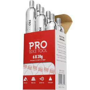 20g Threaded CO2 Cartridges - 6 Pack for All CO2 Bike Tire Inflators with Threaded Connection - Quick Air Refill for Bicycle Tires - Cartridge for CO2 Pump - Road or MTB Bikes. in Kuwait