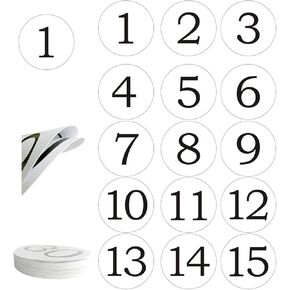 20 قطعة من بطاقات أرقام الطاولة 1-20 بطاقة أرقام الطاولة، قطر 10 سم/4 بوصة مستديرة مزدوجة الجوانب. (أبيض، 1-20) in Kuwait