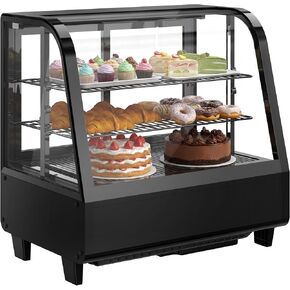 ثلاجة عرض المعجنات Upstreman كونترتوب، ثلاجة عرض الكعك التجارية 3.5 قدم مكعب، واجهة عرض المخبوزات مع ضوء LED، ترموستات رقمي، للمقهى، المطعم، المتجر (CD35) in Kuwait