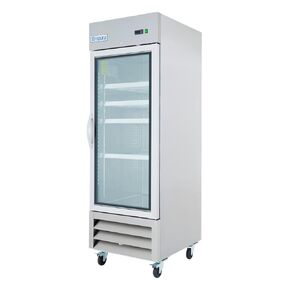 EMPURA 27" Reach-in Refrigerator with One-Swing Glass Door | Merchandiser Display Fridge for Convenience Store | 19 Cu. Ft. Capacity, (4) Shelves | 82.3"H x 26.8"W x 32.7"D, Stainless Steel, 115v, NSF in Kuwait