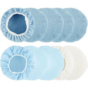 9 to 10 Inch Car Polisher Pad Bonnet, 10Pcs Car Polishing Bonnet Buffing Pads, 8Pcs Microfiber+ 2Pcs Woollen Car Polisher Pad Bonnet in Kuwait