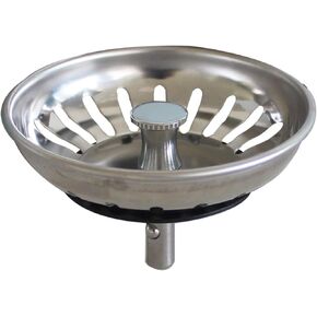 سدادة مصفاة حوض 83 مم SUS304 من الفولاذ المقاوم للصدأ مع عمود نحاسي 8 مم لحوض المطبخ والتخلص من القمامة باللون الفضي in Kuwait