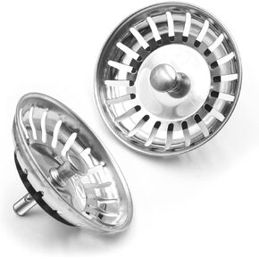 2 حزمة مصفاة حوض من الفولاذ المقاوم للصدأ سدادة لحوض المطبخ 304 فولاذ 78 مم قطر 3 بوصة in Kuwait