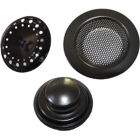 مجموعة مصفاة حوض من الفولاذ المقاوم للصدأ مكونة من 3 قطع مع سدادة تصريف وواقي من الرذاذ مقاس 4.3 بوصة و3.3 بوصة و3.1 بوصة لأحواض المطبخ والتخلص من القمامة in Kuwait