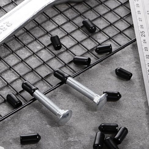 100 Pcs Black Rubber End Caps, 1/4 Inch 6.5mm Screw Covers Round Bolt Caps Thread Protector Flexible Safety Tip Cap for Screw Pipes Rods Cables in Kuwait