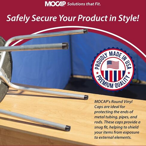 أغطية بلاستيكية مستديرة من الفينيل من MOCAP - مجموعة أغطية متوسطة (7/16 بوصة، 1/2 بوصة، 9/16 بوصة، 5/8 بوصة، 11/16 بوصة) | أغطية فينيل متينة ومرنة لحماية الخيوط، وأغطية النهاية، والتشطيب السطحي - 10 وحدات لكل حجم in Kuwait