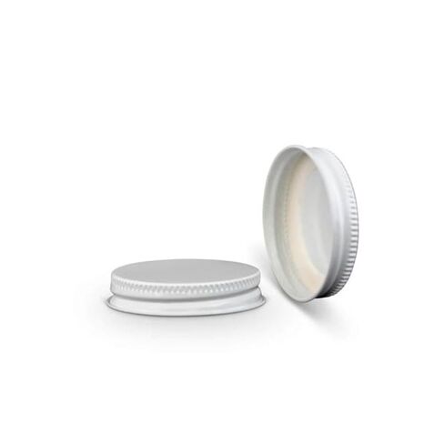 North Mountain Supply 48mm White Metal Lids – Fits 48-400 Jars and Bottles – Pack of 12 – Plastisol Lined, Leak-Proof Seal – Made in USA in Kuwait