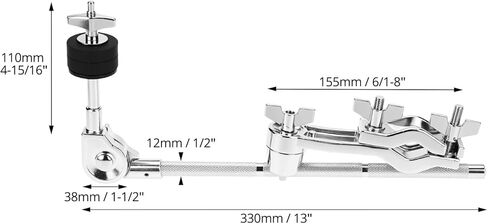 QWORK Drum Cymbal Extension Stand, 33cm Drum Cymbal Arm Attachment for All Skill Levels, Cymbal Boom Arm with Clamp Holder in Saudi Arabia
