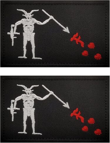 2 PCS AliPlus Blackbeard Pirate Patches Crusaders Slay Demon Patch Embroidered Tactical Morale Patch Applique Fastener Hook and Loop in Saudi Arabia