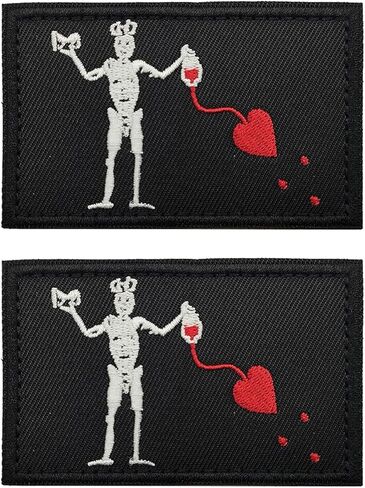 2 PCS AliPlus Blackbeard Pirate Patches Crusaders Slay Demon Patch Embroidered Tactical Morale Patch Applique Fastener Hook and Loop in Saudi Arabia