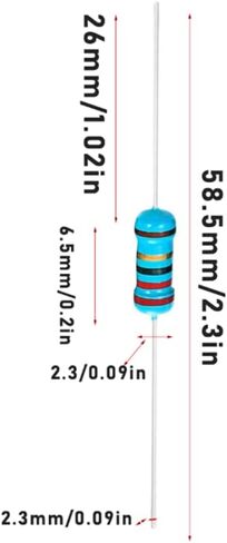 18 1/4W, 18R1/4W, 18 ohm, 18 R 1/4W, 18Ωresistor, 18 ohm resistor, 18 ohm Metal resistor, 18 R Metal Film resistors 1/4w(0.25w) 1% tolerance 0.01 MF Metal Film Fixed Resistor 300 pcs in Saudi Arabia