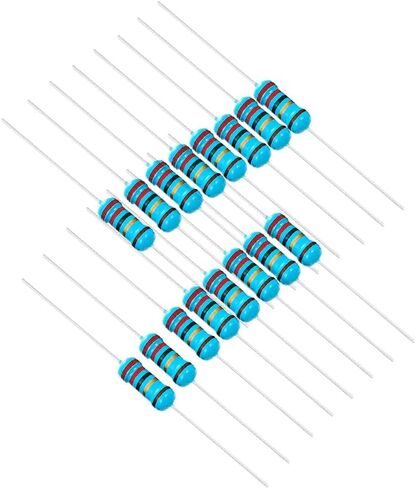 18 1/4W, 18R1/4W, 18 ohm, 18 R 1/4W, 18Ωresistor, 18 ohm resistor, 18 ohm Metal resistor, 18 R Metal Film resistors 1/4w(0.25w) 1% tolerance 0.01 MF Metal Film Fixed Resistor 300 pcs in Saudi Arabia