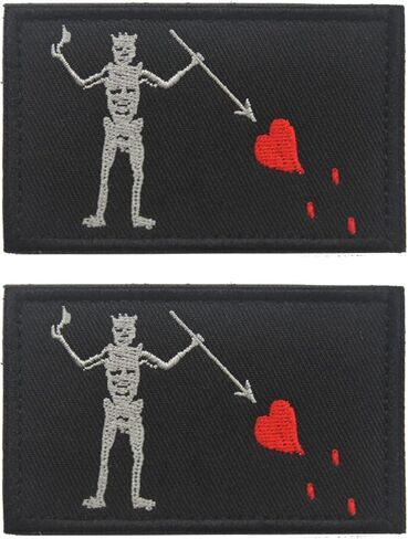 2 PCS AliPlus Blackbeard Pirate Patches Crusaders Slay Demon Patch Embroidered Tactical Morale Patch Applique Fastener Hook and Loop in Saudi Arabia