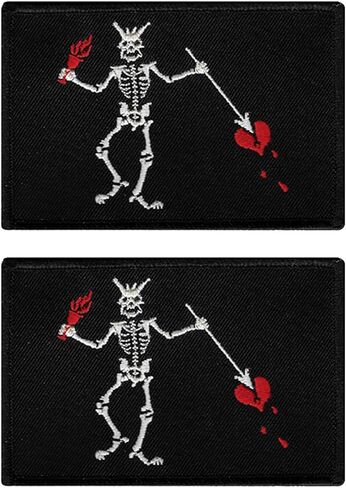 2 PCS AliPlus Blackbeard Pirate Patches Crusaders Slay Demon Patch Embroidered Tactical Morale Patch Applique Fastener Hook and Loop in Saudi Arabia