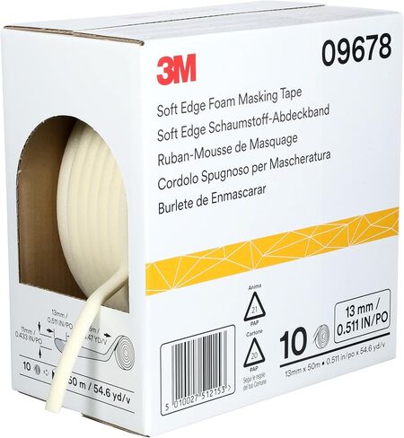 3M Soft Edge Foam Masking Tape, 06297, 13 mm x 50 m , White in Kuwait