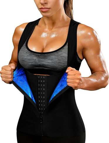 بدلة الساونا للنساء، سترة العرق، قميص التخسيس، محبس للحرارة، قميص بدون أكمام للتمرين in Kuwait