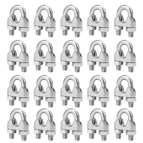 60 Pack 3/16 Inch Wire Rope Clamp, M5 Wire Rope Clamp Clip, 304 Stainless Steel Wire Cable Clamps for Rigging Rope, Temporary Guardrail Systems in Saudi Arabia