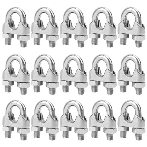 60 Pack 3/16 Inch Wire Rope Clamp, M5 Wire Rope Clamp Clip, 304 Stainless Steel Wire Cable Clamps for Rigging Rope, Temporary Guardrail Systems in Saudi Arabia