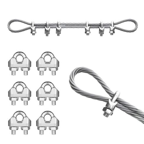 60 Pcs 1/8 Inch M3 304 Stainless Steel Wire Rope Cable Clamps - U Bolt Saddle Clips for Rigging, Hanging, Securing Loads & Outdoor Use in Saudi Arabia