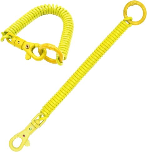 سلسلة مفاتيح لفائف Tenoc Spiral Spring ، حبل حبل سلسلة مفاتيح مضاد للاضطراب مع قفل جراد البحر ، الأسود in Kuwait