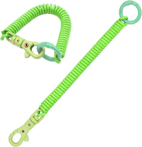 سلسلة مفاتيح لفائف Tenoc Spiral Spring ، حبل حبل سلسلة مفاتيح مضاد للاضطراب مع قفل جراد البحر ، الأسود in Kuwait