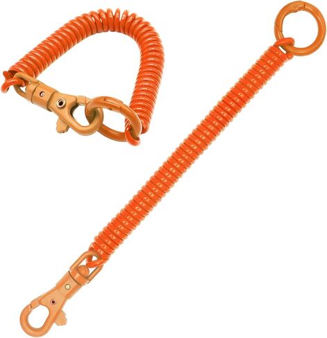 سلسلة مفاتيح لفائف Tenoc Spiral Spring ، حبل حبل سلسلة مفاتيح مضاد للاضطراب مع قفل جراد البحر ، الأسود in Kuwait