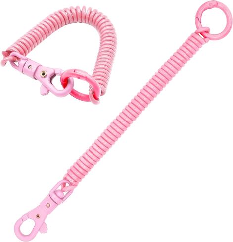 سلسلة مفاتيح لفائف Tenoc Spiral Spring ، حبل حبل سلسلة مفاتيح مضاد للاضطراب مع قفل جراد البحر ، الأسود in Kuwait