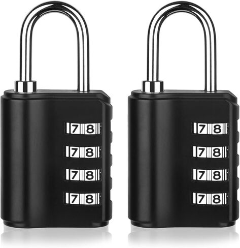 Combination Lock Outdoor with Key Outdoor Waterproof, 4 Digit Padlock for School Gym Sports Locker,2 Pack Padlock with Hasp Storage, Combination Padlock, Cabinet Doors, Fence, Garage in Saudi Arabia