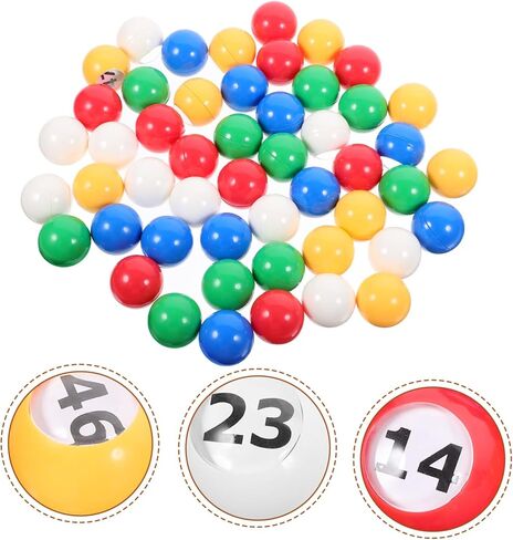 50 قطعة كرات أرقام النافذة كرات لعبة السحب البنغو مقاومة للكسر للحفلات والاحتفالات والترفيه in Kuwait