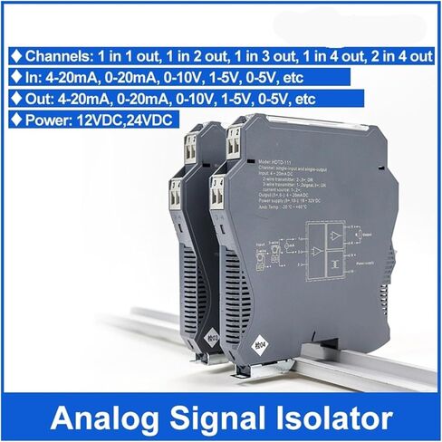 1pcs Isolating 1 in 2 Out 0-20ma Analog Input Output galvanic Isolation Supply 4-20ma Isolator 18-32VDC Power(1 in 1 Out) in Kuwait