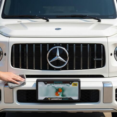NFL Jacksonville Jaguars “DUUUVAL" Premium Long Lasting Black Metal Team License Plate Frame – 4 Screw Tag Holder with Highlighted Team Pride Cheer - Complement Any Color Truck, SUV, Car in Saudi Arabia