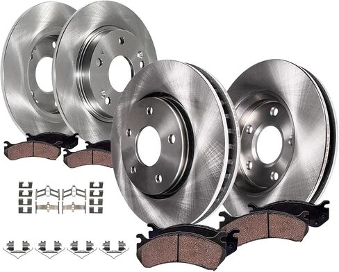 Detroit Axle - 8pc Brake Kit for 2011-2017 BMW X3 2015-2018 X4, 12.91" inch Front and 12.99" inch Rear Disc Brake Rotors Ceramic Brakes Pads with Hardware Replacement in Saudi Arabia