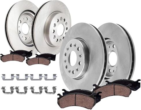 Detroit Axle - 8pc Brake Kit for 2011-2017 BMW X3 2015-2018 X4, 12.91" inch Front and 12.99" inch Rear Disc Brake Rotors Ceramic Brakes Pads with Hardware Replacement in Saudi Arabia