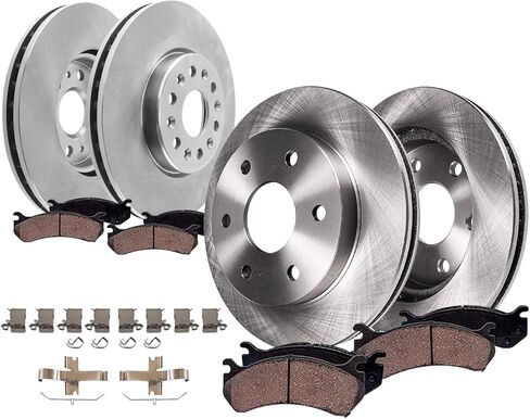 Detroit Axle - 8pc Brake Kit for 2011-2017 BMW X3 2015-2018 X4, 12.91" inch Front and 12.99" inch Rear Disc Brake Rotors Ceramic Brakes Pads with Hardware Replacement in Saudi Arabia