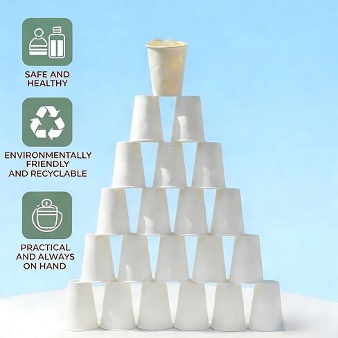 3 oz Disposable Paper Cups 300 Pack, Small Mini White Bathroom Cups for Mouthwash Medicine Espresso, Leak-Resistant for Hot/Cold Drinks, for Home Travel Party in Saudi Arabia