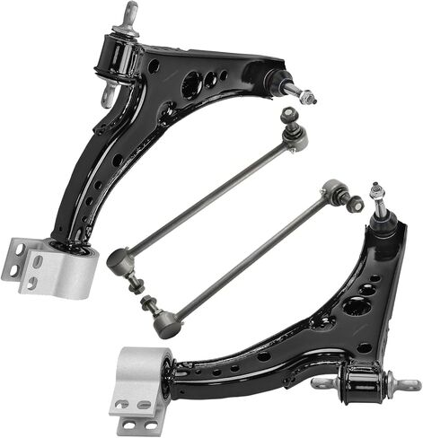 Detroit Axle - 4pc مجموعة أذرع التحكم الخلفية لـ 99-04 Jeep Grand Cherokee 1999 2000 2001 2002 2003 ، 2 ذراعي التحكم السفلية ، 1 ذراع التحكم العلوي ، مفصل الكرة العلوي ، بديل in Kuwait