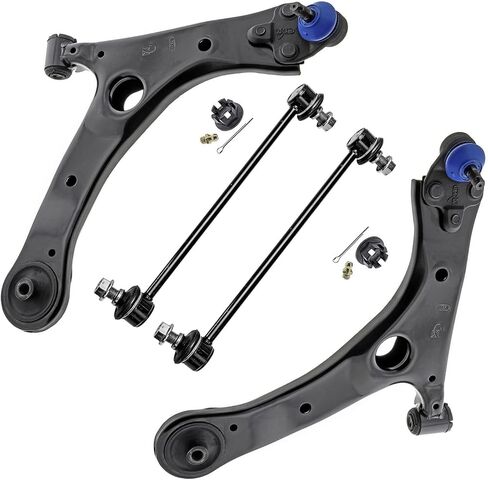 Detroit Axle - 4pc مجموعة أذرع التحكم الخلفية لـ 99-04 Jeep Grand Cherokee 1999 2000 2001 2002 2003 ، 2 ذراعي التحكم السفلية ، 1 ذراع التحكم العلوي ، مفصل الكرة العلوي ، بديل in Kuwait